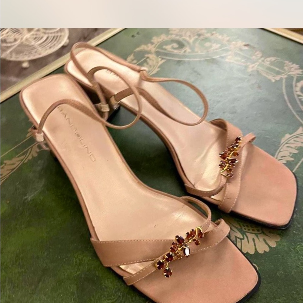 Gianvito Rossi Nude Embellished Heels